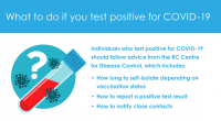 The following information: What to do if you test positive for COVID-19 and How travel quarantine periods impact children returning to school in-person is provided by public health and compiled […]