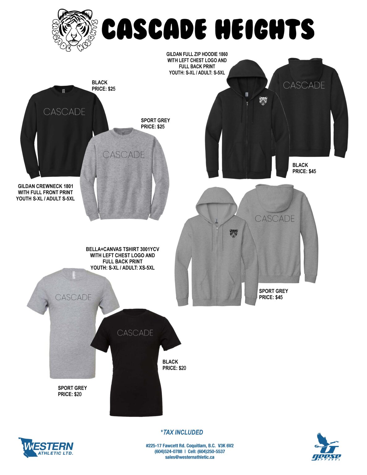 Cascade Spirit Wear | École Cascade Heights