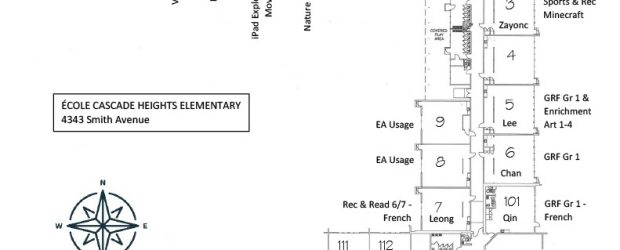 Welcome Summer Session students and families! Please see below map for classroom locations. Please send your absence/late emails to CascadeHeights.Info@burnabyschools.ca.